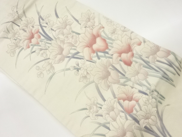 JAPANESE NAGOYA OBI / KINSAI / EMBROIDERY / FLOWER